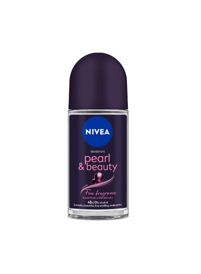 نيفيا Nivea Women Deodorant Roll On, Pearl & Beauty Fine Fragrance For Fragrant Smooth & Beautiful Underarm Skin, 50ml&NIVEA Deodorant Roll On, Pearl & Beauty For Women 50ml - Image 3